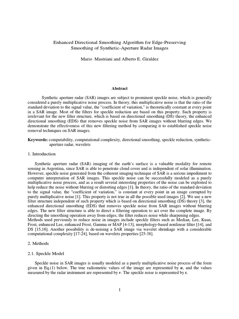 Enhanced Directional Smoothing Algorithm For Edge Preserving Smoothing ...