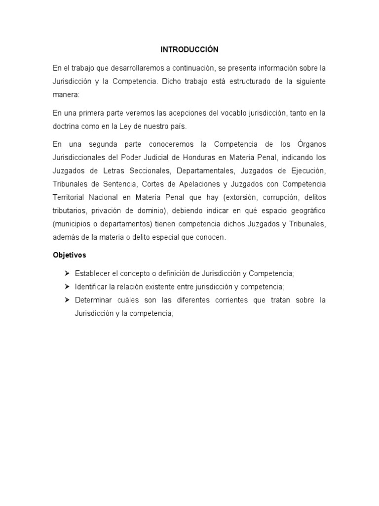 Jurisdicción y Competencia Penal en Honduras | PDF | Jurisdicción ...