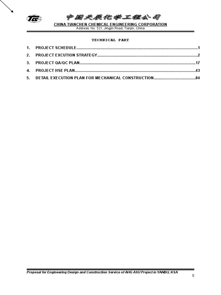 TCC Engineering Proposal for Yanbu Project | PDF | Quality Assurance ...