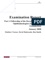 Examination Report: Part 1 Fellowship of The Royal College of Ophthalmologists (Frcophth) Examination January 2020