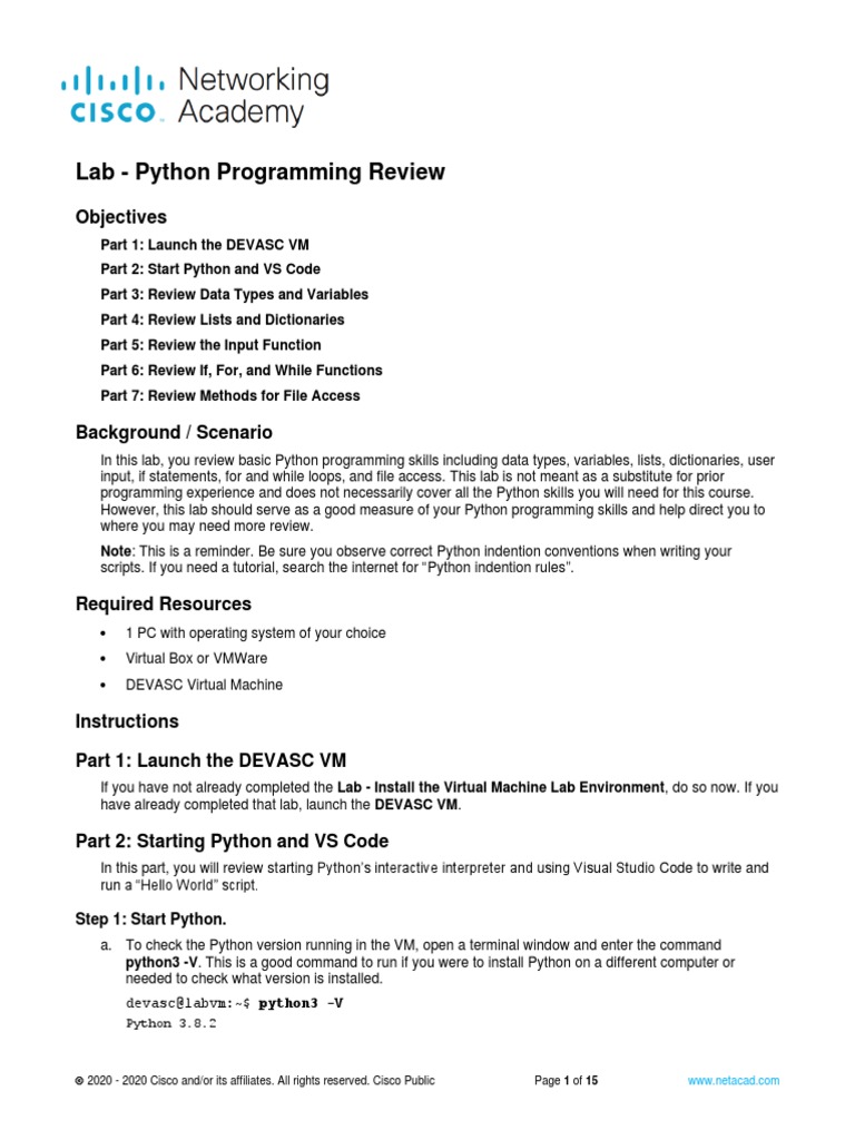 1.3.3 Lab - Python Programming Review | PDF | Data Type | Boolean Data Type