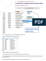 Create Dependent Drop Down Lists Containing Unique Distinct Values