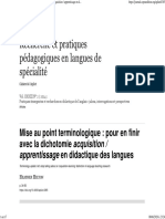 Mise au point terminologique _ pour en finir avec la dichotomie acquisition _ apprentissage en didactique des langues