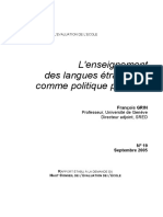 L’enseignement des langues étrangères comme politique publique  