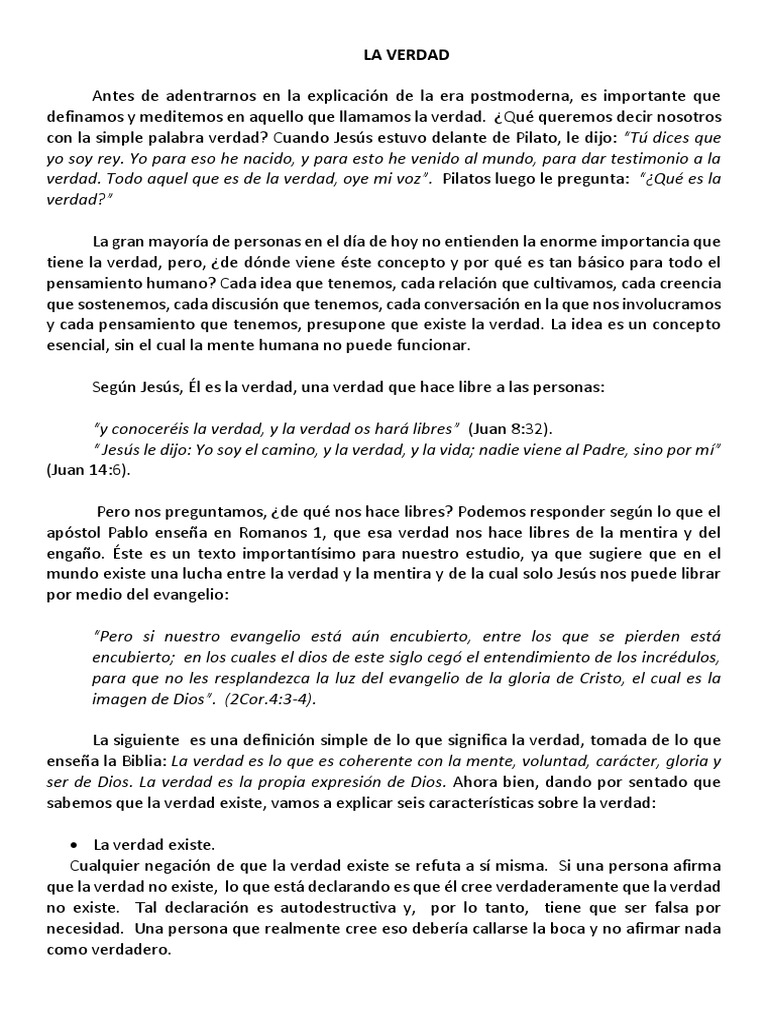 La Verdad | PDF | Verdad | Dios