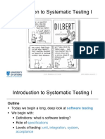 Introduction To Systematic Testing I: © J.S. Bradbury, J.R. Cordy CSCI 3060U Lecture 6 - 1