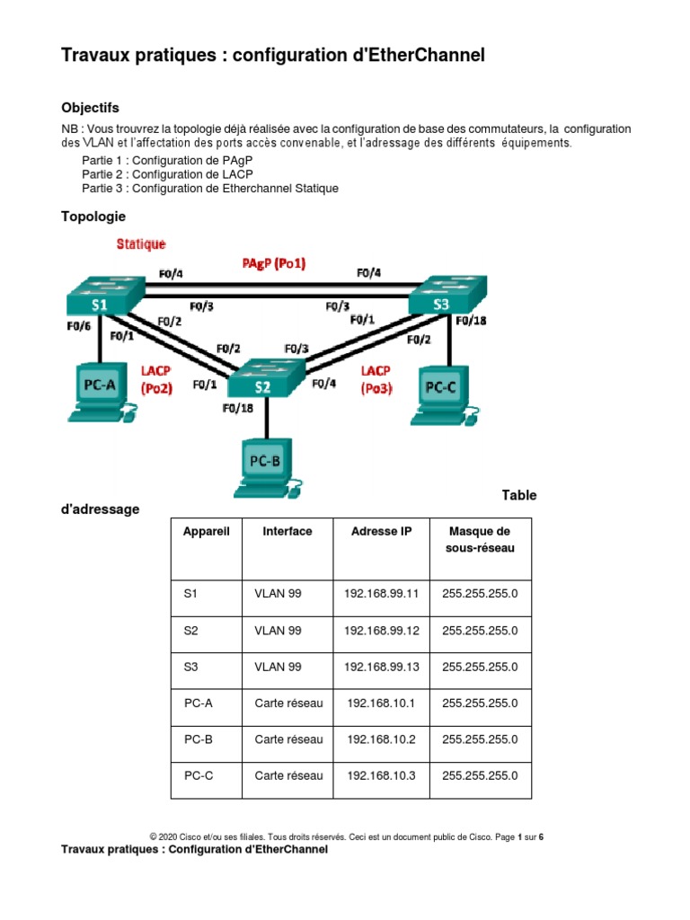 TP-6.1 Configuring EtherChannel | PDF | Protocoles Internet ...