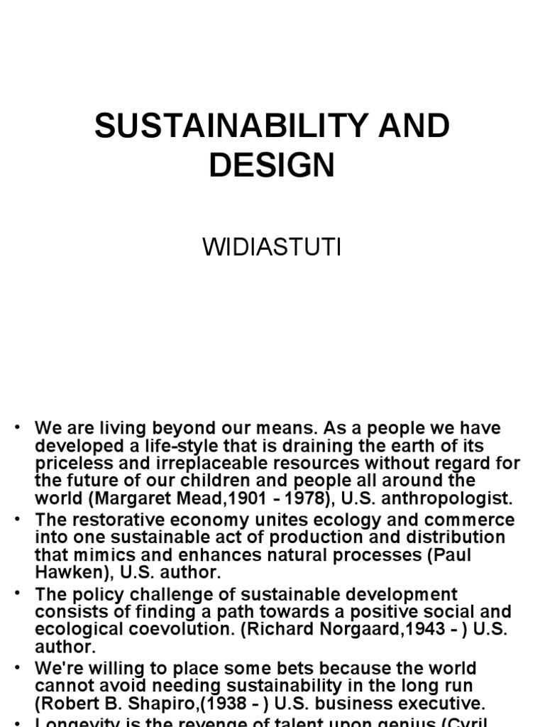 Sustainable Design for Future Generations | PDF | Sustainability ...