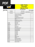 345D-Prelim. Excavator Service Tools: Tool Summary New Tools