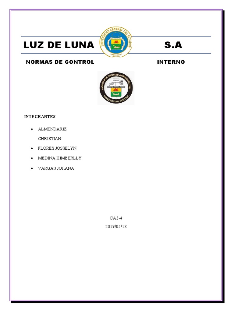 Normas de Control Interno | PDF | Calidad (comercial) | Empresas