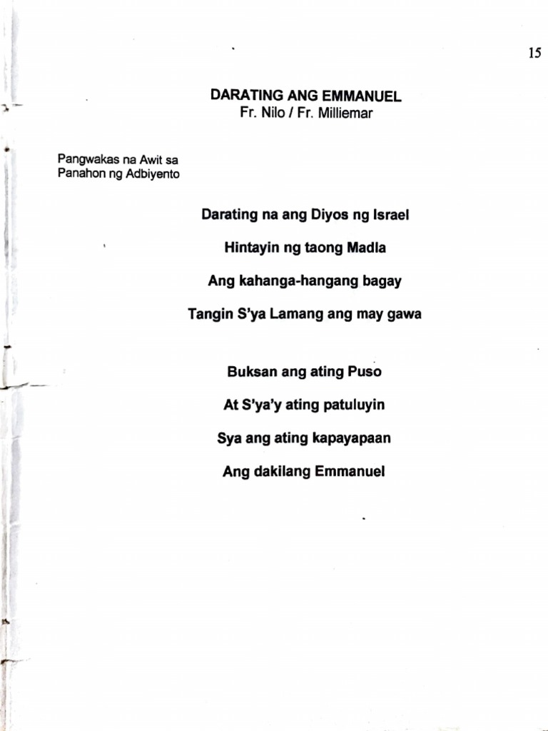Darating Na Ang Emmanuel | PDF