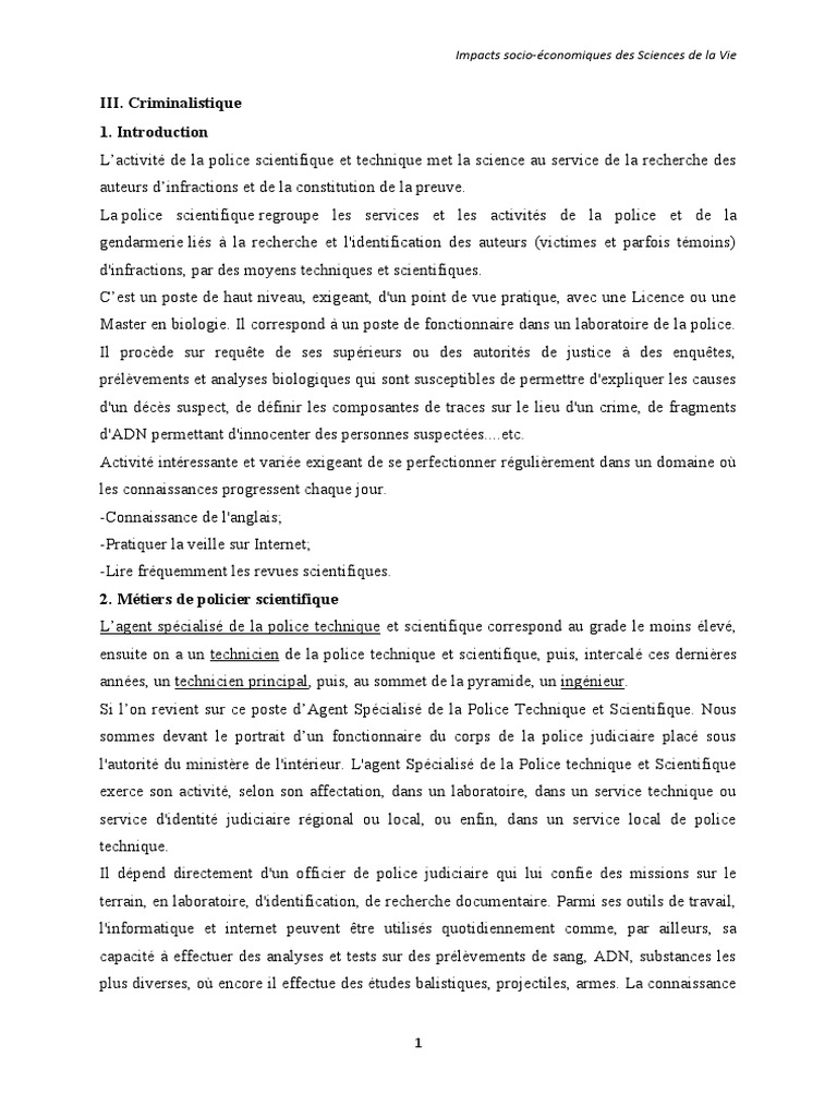 Comment Les Probabilites Peuvent Elles Etre Utilisees En Criminalistique 4 Criminalistique | PDF | Empreinte génétique | Génétique