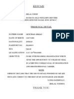 Resume: Persional Detail