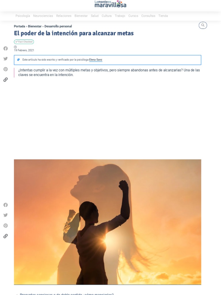 El Poder de La Intención para Alcanzar Metas | PDF | Desarrollo ...