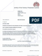 Certificate of conformity of the factory production control 0086-CPR-601...