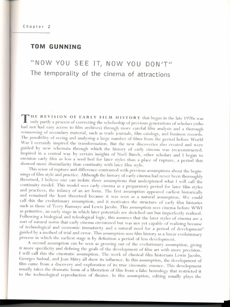 Tom Gunning Now You See It, Now You Don'T The Temporality of The