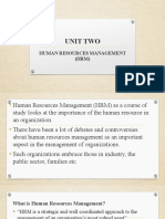 Unit Two: Human Resources Management (HRM)