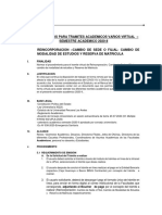 Procedimiento Reincorporacion Reserva Matricula Cambio - Modalidad