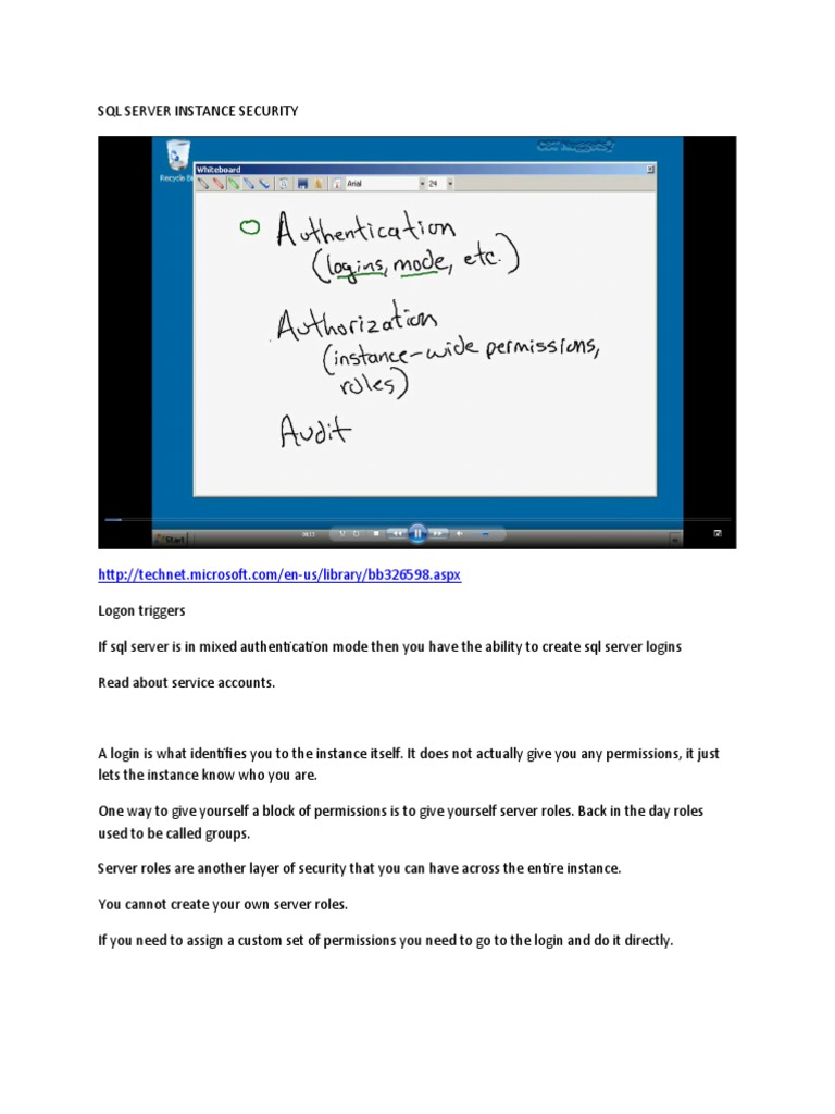 70-450 SQL Server Instance Security | PDF | Business | Technology ...