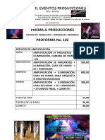 PRISMA JL PRODUCCIONES PROFORMA - PRECIOS
