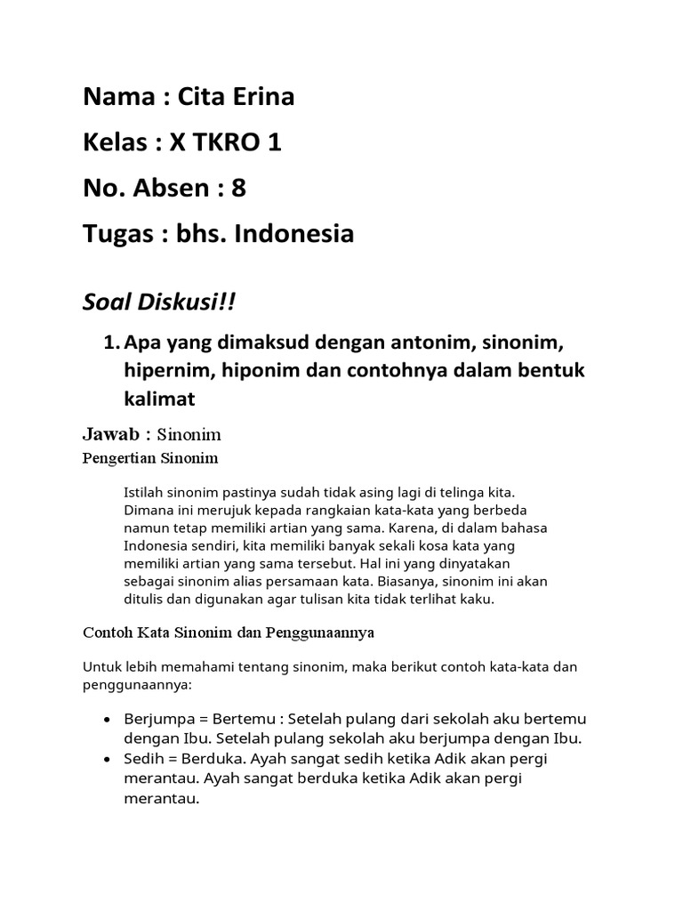 Tugas Bhs Indo Teks Diskusi Pdf