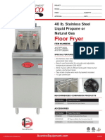 Floor Fryer: 40 Lb. Stainless Steel Liquid Propane or Natural Gas
