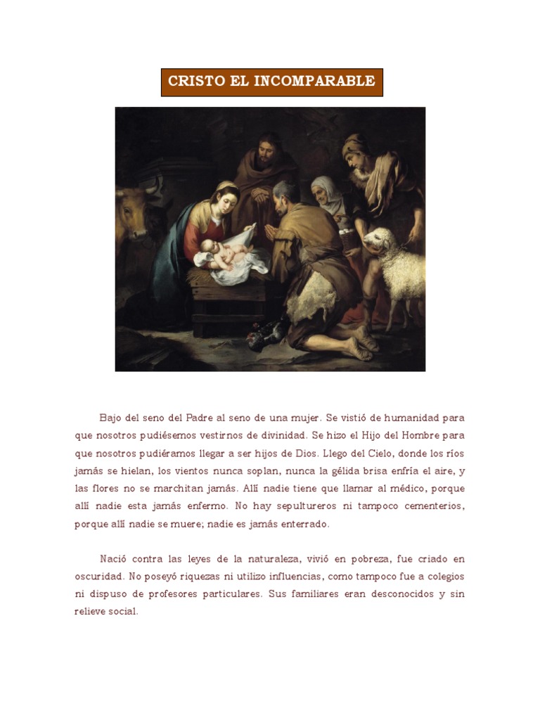 Cristo: El Incomparable Salvador | PDF | Cristo (título) | Religión y ...