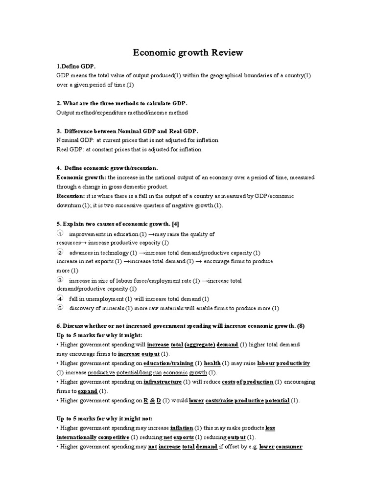 Economic Growth Review | PDF | Gross Domestic Product | Government Spending