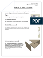 Preparation of Dove Tail Joint: History