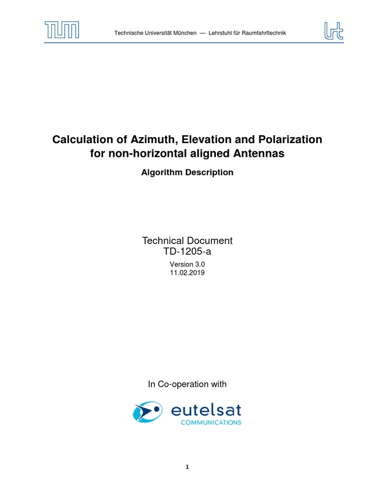 Azimuth and Elevation Calculation Guide | PDF | Cartesian Coordinate ...