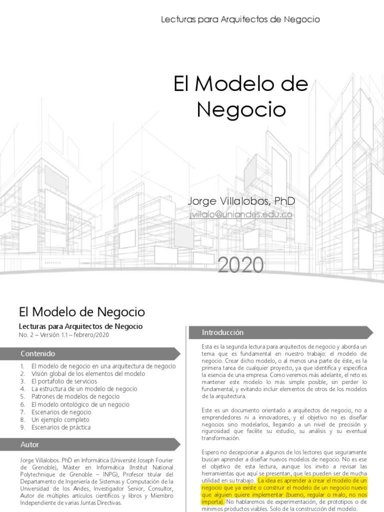 El Modelo de Negocio 1.1 | PDF | Modelo de negocio | Cliente