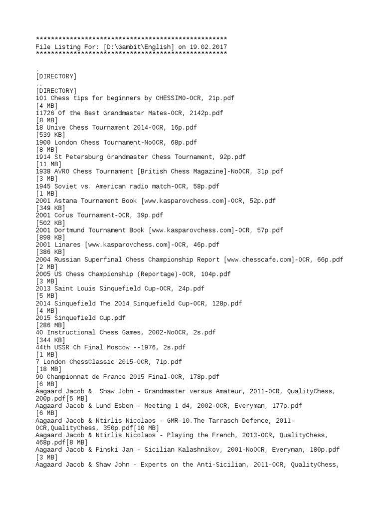 Pdf-ListName Chess | PDF | Chess | Chess Openings