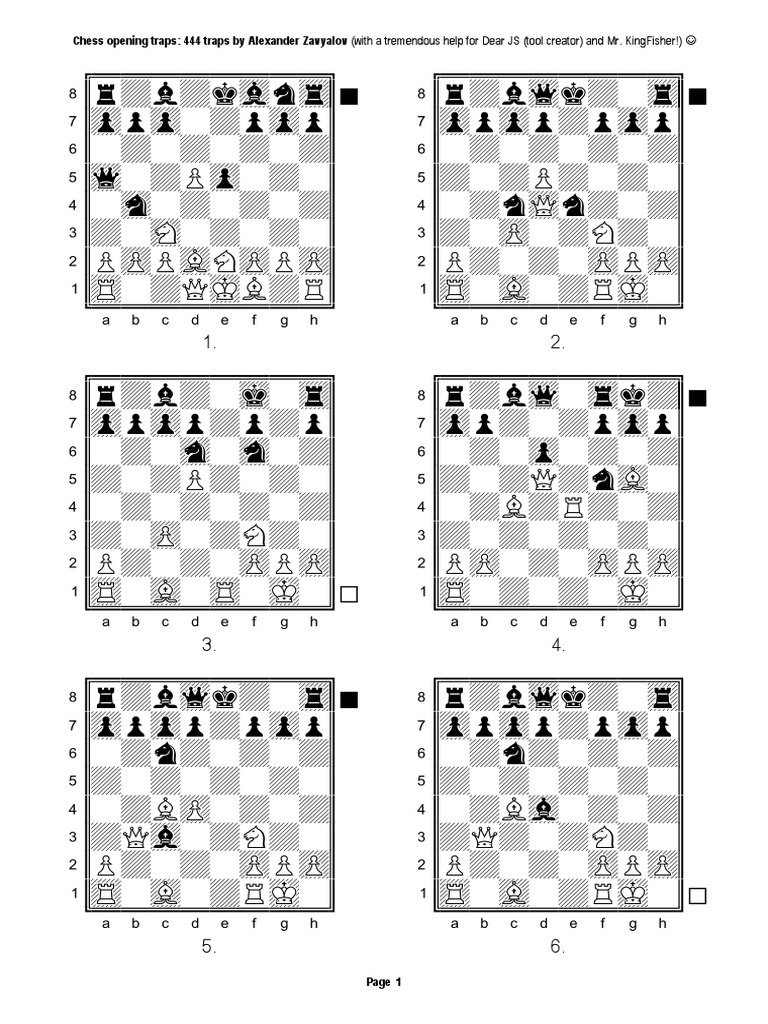 Zavyalov Alexander - Chess Opening Traps - 444 traps-EXE | PDF | Chess ...