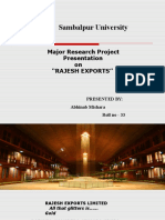 Sambalpur University: Major Research Project Presentation On "Rajesh Exports"