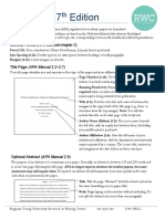 APA Style 7 Edition: General Format (APA Manual Chapter 2)