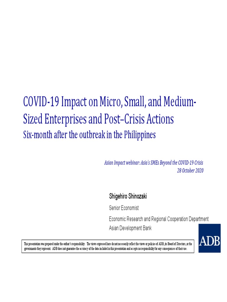 Covid 19 Impact Msme Post Crisis Actions Philippines | PDF | Loans ...