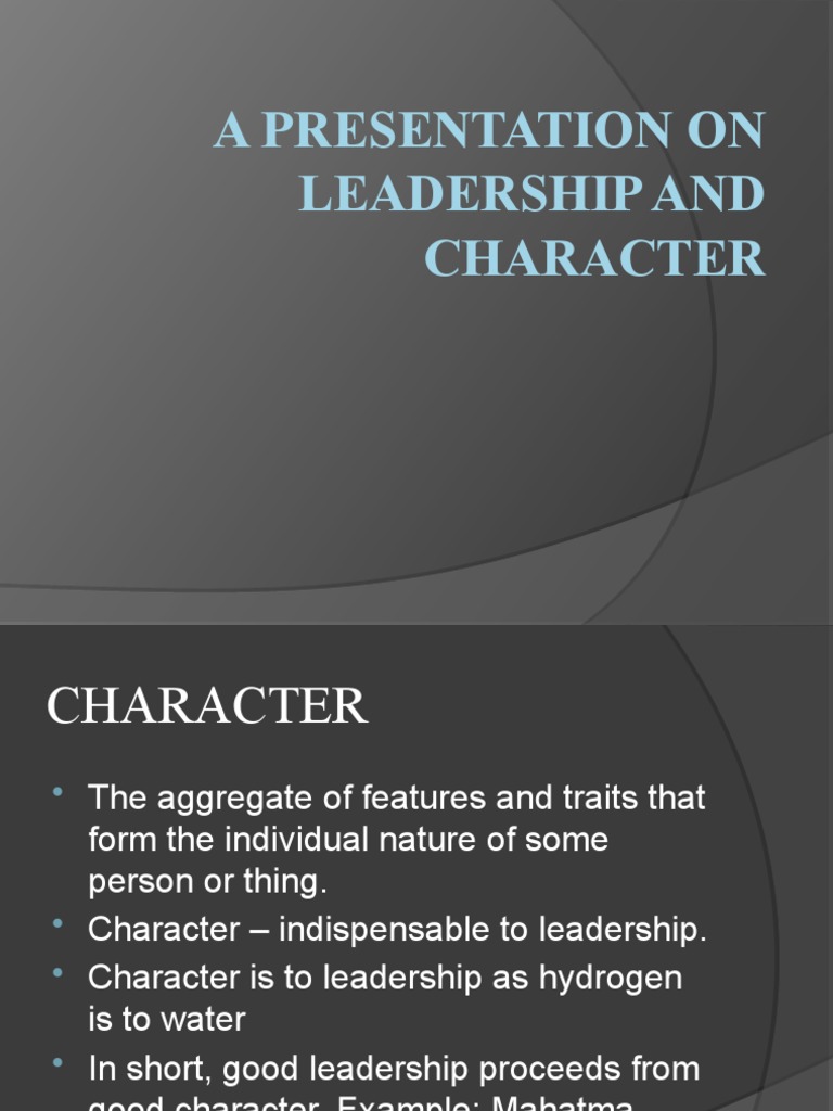 Leadership and Character | PDF | Behavioural Sciences | Leadership