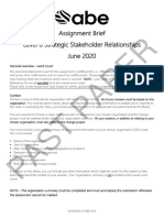 Past Paper: Assignment Brief Level 6 Strategic Stakeholder Relationships June 2020