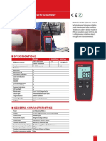 Specifications: UT373 Mini Non-Contact Tachometer