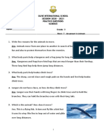 Olive International School SESSION 2020 - 2021 Practice Questions Science