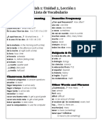 A1 U2L1 Vocab List - Gram Notes (Rev 2019)