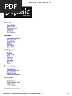Mosaic Records - The Savory Collection 1935-1940