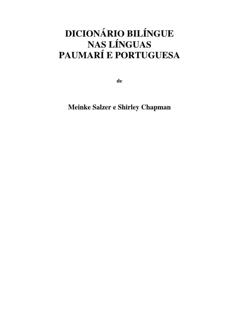 Dicionário - Português-Paumári, PDF, Assunto (gramática)