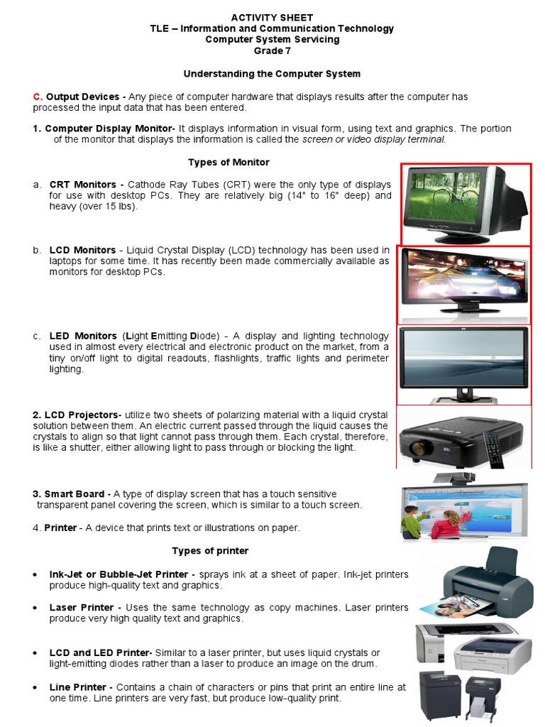 TYPES OF COMPUTER MONITOR, CRT, LCD, LED MONITORS