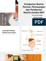 Pemberian Nutrisi Peroral, Pemasangan Dan Pemberian Nutrisi