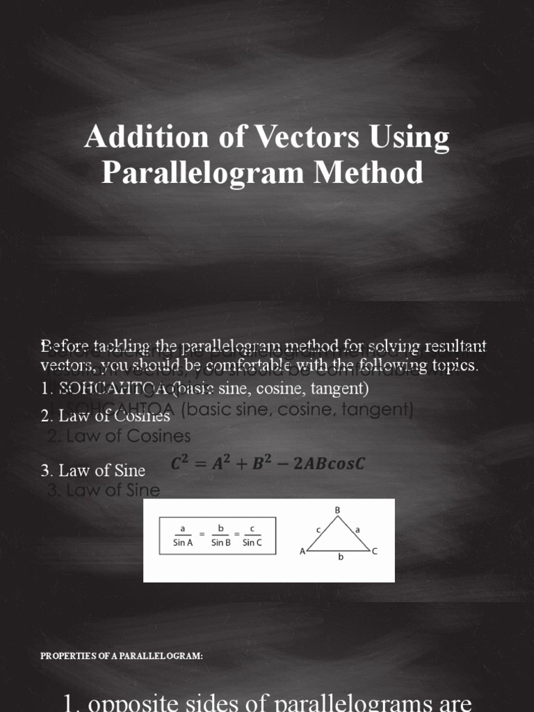 Addition of Vectors Using Parallelogram Method | PDF | Trigonometric ...