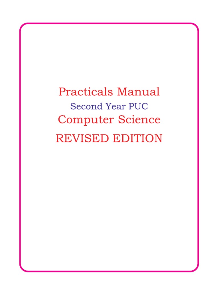SOLUTION: 2nd Puc Computer Science Manual Practical