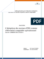 Adoption Des Normes IFRS Comme Référentiel Comptable Opérationnel