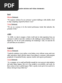 Mission and Vision Statements