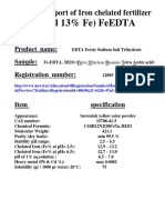 (Solid 13% Fe) Feedta: Analysis Report of Iron Chelated Fertilizer